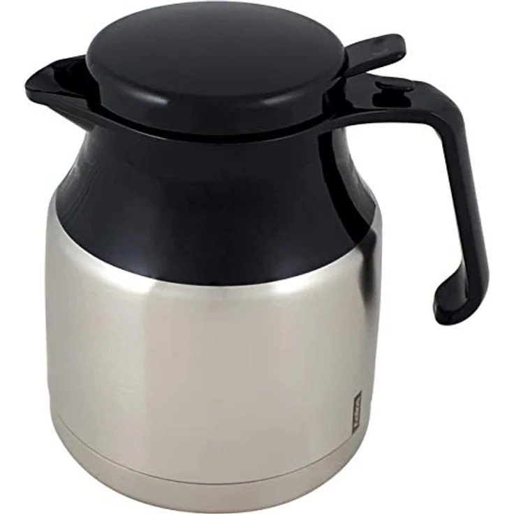 Helios Mondial Push Edelstahl-Isolierkanne, matt, Vakuumgepumpt, Einhandbedienung, 1 Stück (1er Pack) – Bild 2