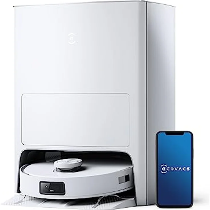 ECOVACS DEEBOT X1 e OMNI Saugroboter mit Wischfunktion ( 5000Pa, Selbstwaschend/Selbstheißlufttrockend/Selbstentleerend Dock, AIVI-Hinderniserkennung, OZMO Turbo 2.0, Yiko Sprachassistent, 260min) – Bild 1