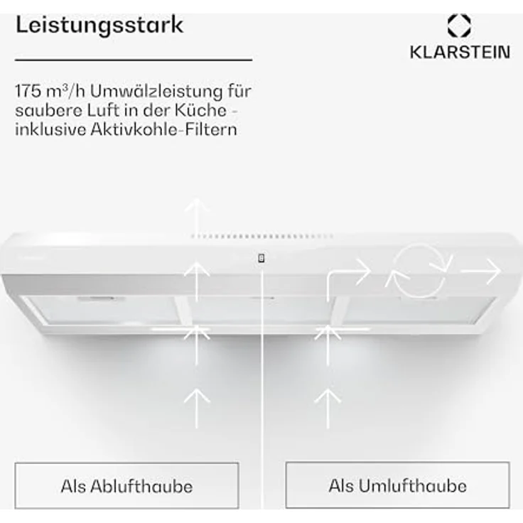 Klarstein Contempo Neo 90 Unterbauhaube, Edelstahldesign mit SenseControl Touch-Steuerung, 175 m³/h Abluftleistung, Umluftbetrieb möglich – Bild 3