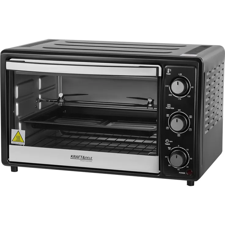 KRAFT&DELE Elektrischer Kochherd Kd4111, 30 L, 1650 W mit Grillfunktion und Zubehör, bunt