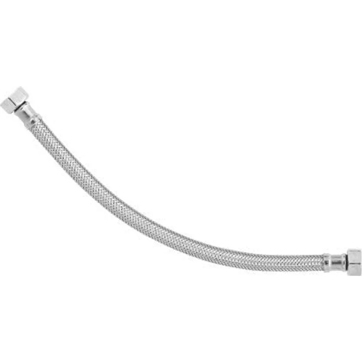 qpool24 Edelstahl/TPE Flexschlauch, DVGW Panzerschlauch für Trinkwasser, 200 mm Länge, 1/2 Zoll IG x 3/8 Zoll IG – Bild 3