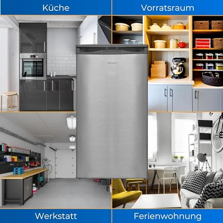 Exquisit Vollraumkühlschrank KS85-V-091E inoxlook | Kühlschrank ohne Gefrierfach freistehend 75 L Volumen | Vollraumkühlschrank ohne Gefrierfach Edelstahloptik – Bild 5