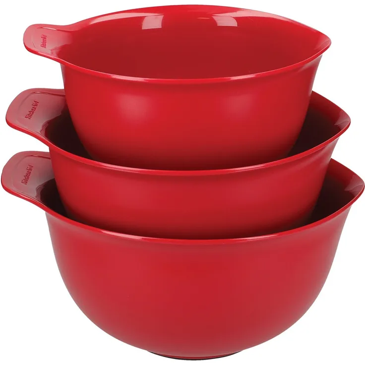 KitchenAid Mixer und Rührschüsseln, 3er-Set, hochdichtes Polyethylen, empire-rot