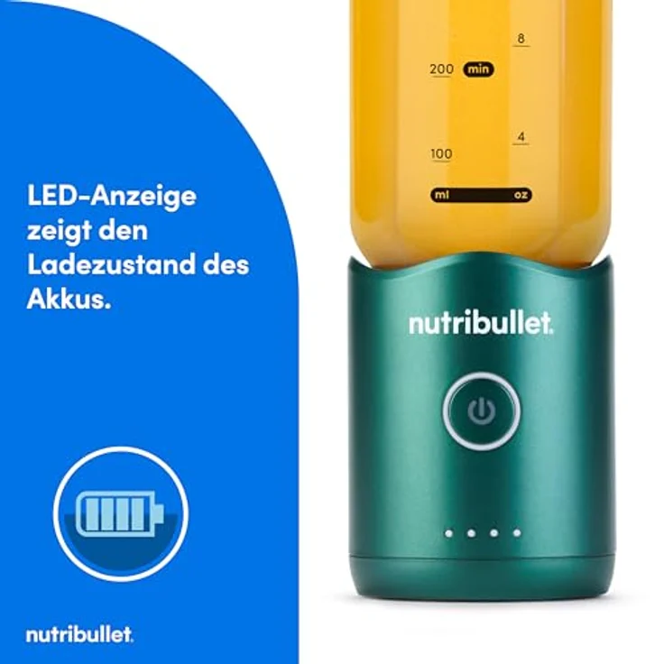 nutribullet Smoothie-Maker NB Flex Portable NBP013GR, Elektromixer in Grün mit 590 ML BPA-freiem Behälter und klappbarem Deckel – Bild 5