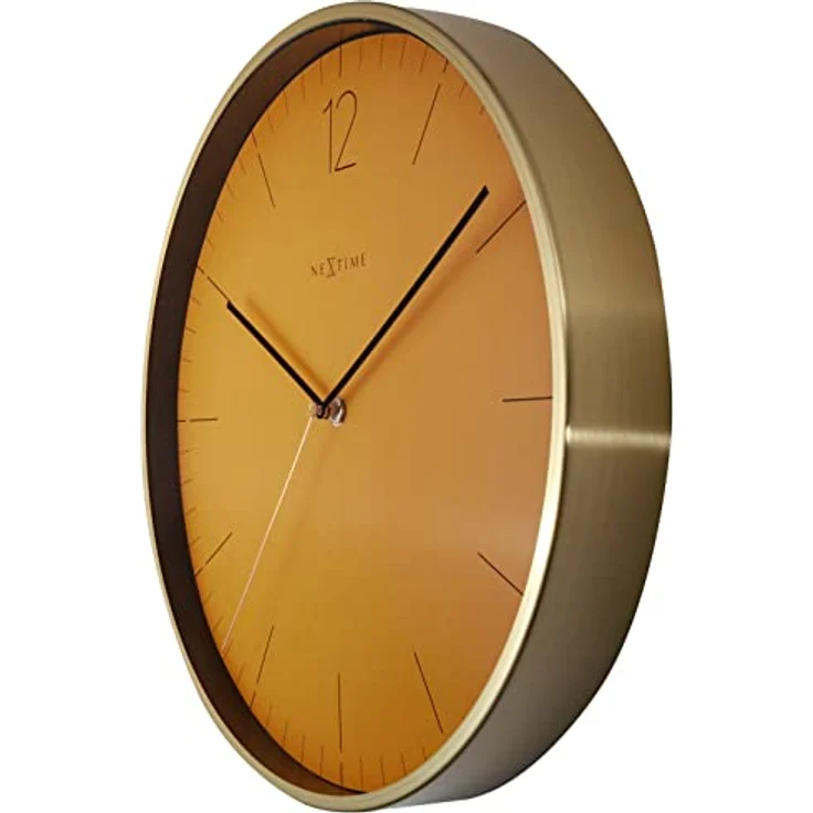 NeXtime Wanduhr Essential Gold Dia. 34cm Aluminium Weiß, Tolles Design – Bild 3