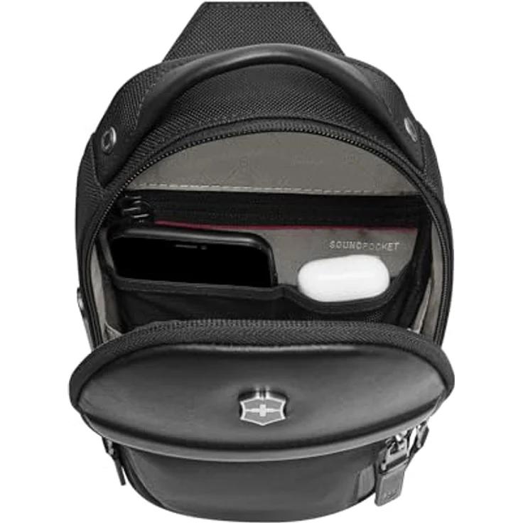 Victorinox Architecture Urban2 Sling Bag, Handtasche mit SoundPocket und verstellbarem Schulterriemen, Schwarz – Bild 4