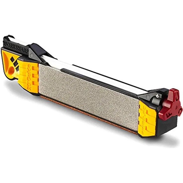 Work Sharp Guided Field Sharpener, Messerschärfer mit 2 Diamantflächen und Keramik-Oberflächen, schwarz-gelb-silber
