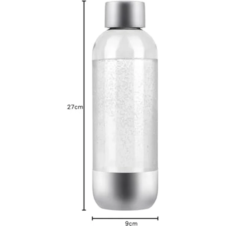 AQVIA PET-Wasserflasche, 1L, Stahl, transparent – Bild 3