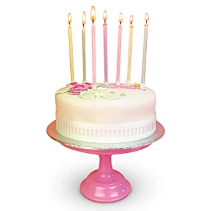 Packung mit 16 Regenbogen-Pastell Geburtstagskerzen mit Halterungen | Lang, Dünn, 10 cm | Kerzen Geburtstag Kuchendeko Geburtstagskerzen Kinder, Tochter, Mädchen-Party, 16, 18, 21, Babyparty, Ostern – Bild 4