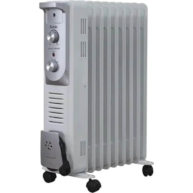 Fakir OR-09 Trend/Ölradiator mit 9 Rippen, Elektro-Heizung mit 4 Heizstufen, Thermostat, 4 Lenkrollen - 2.000 Watt Perlgrau (1500, watts) - Preisvergleich