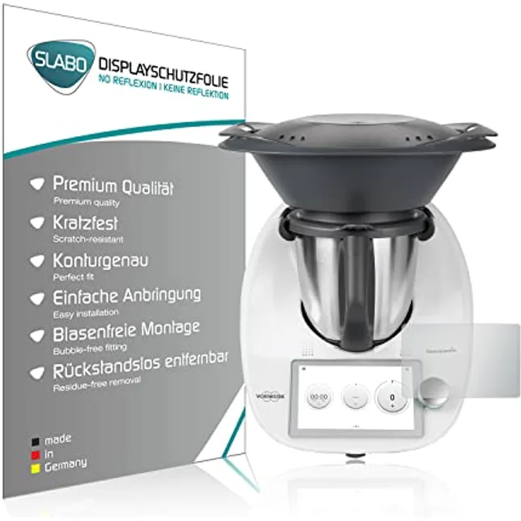 Slabo No Reflexion 4x Displayschutzfolie für Vorwerk Thermomix TM6 matt, Displayfolie