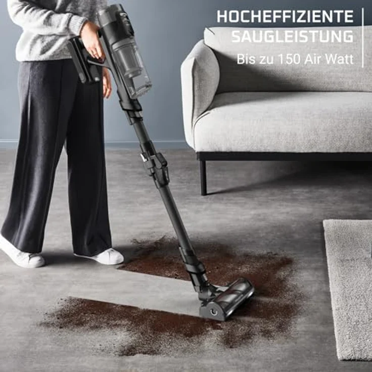 Rowenta X-Force Flex 12.60 Neo, kabelloser Akku-Staubsauger mit 150 Air Watt, 60 Min. Laufzeit, Flex-Rohr und LED-Beleuchtung, Schwarz – Bild 4