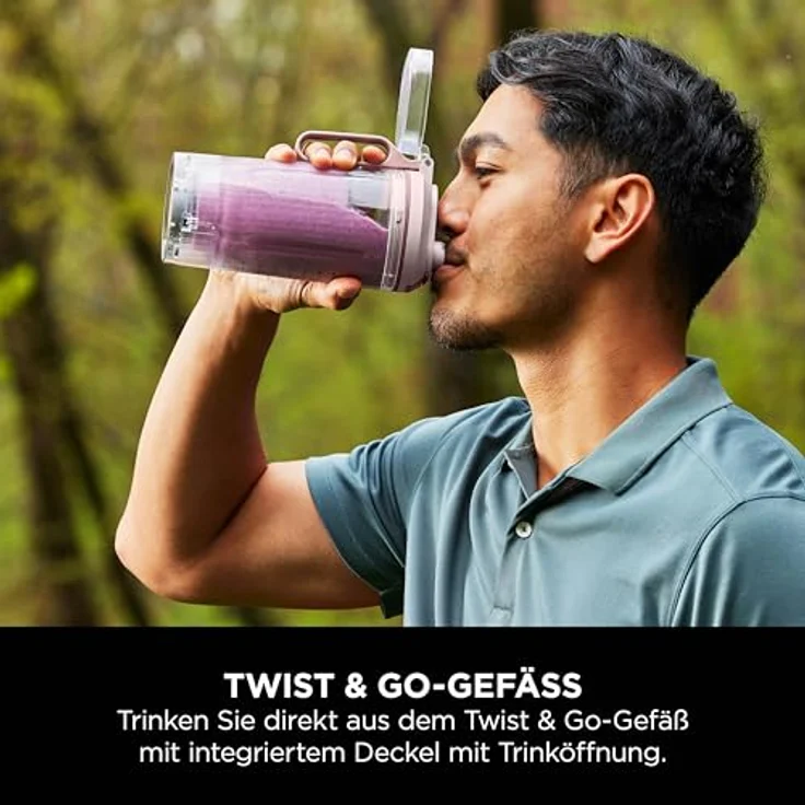 Ninja Frullatore Portatile Blast Max, Tragbarer Standmixer mit 570 ml Mixbecher, Pink, Wiederaufladbares Akkusystem, Auslaufsicheres Design – Bild 8