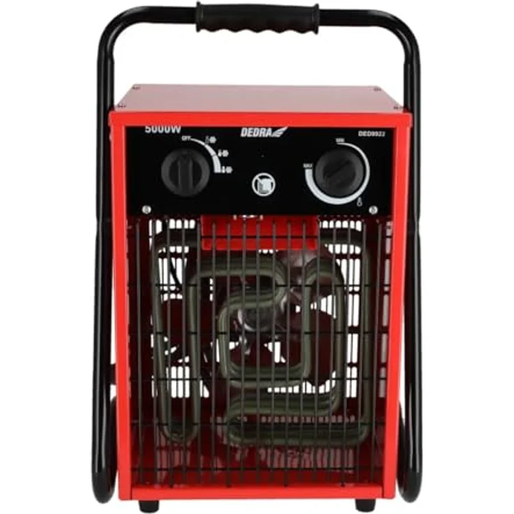 Dedra DED9922 Elektro-Heizlüfter 5 kW, 400 V, 730 m³/h, robustes Metallgehäuse mit Überhitzungsschutz – Bild 2