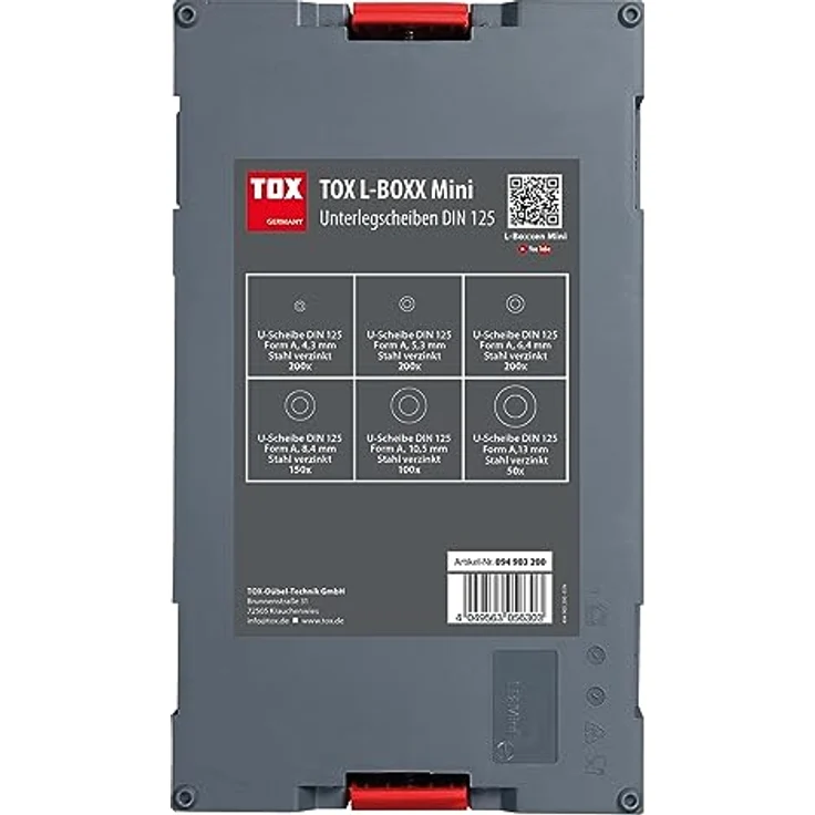 Tox L-Boxx Mini Unterlegscheiben DIN 125 Sortiment (900 Stk.), Lunchbox – Bild 4