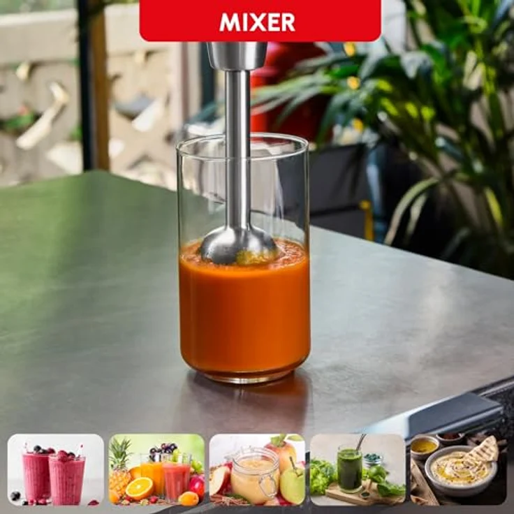 Moulinex DD95JD10 Staafmixer, 1200 Watt Pürierstab mit Edelstahl-Schaft, inkl. Zerkleinerungsschüssel und Schneebesen, Schwarz – Bild 7