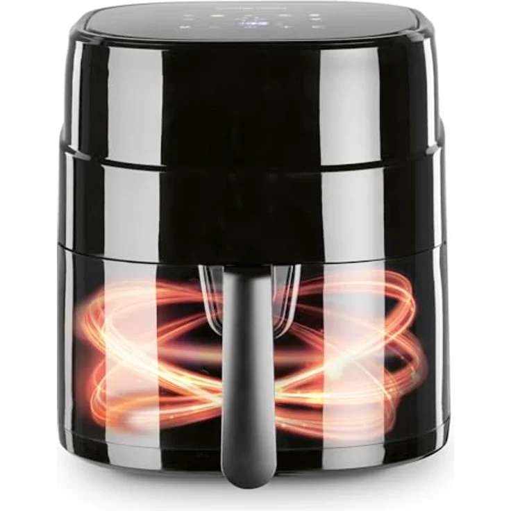 GOURMETmaxx Heißluftfritteuse 4,5L – Airfryer 1400W mit digitalem Farbdisplay, Timer, automatischer Abschaltung, Überhitzungsschutz und spülmaschinenfestem Zubehör – Schwarz – Bild 3