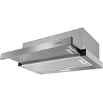 Jago® Dunstabzugshaube - 60cm, Abluft/Umluft, mit 2 Aktivkohlefilter, 300 m³/h, 2 Gebläsestufen, von Oben Belüftet, Edelstahl - Abzugshaube, Unterbauhaube, Dunstabzugshauben, Einbauhaube