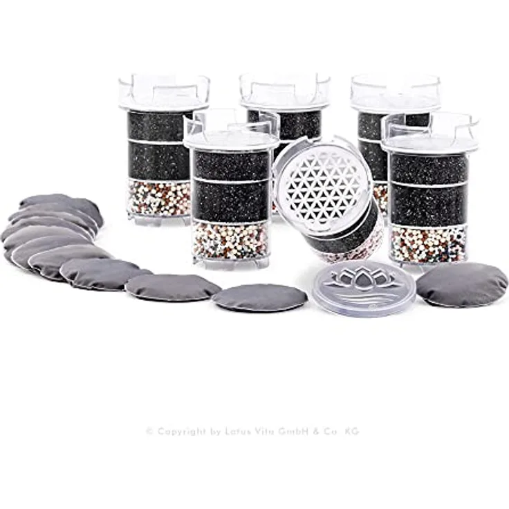 Lotus Vita Wasserfilter Ersatz Jahres Paket - 6 x Filter 12 x Kalkpad für ESPRIT, LOTUS, FAMILY, ONE, NATURA PLUS