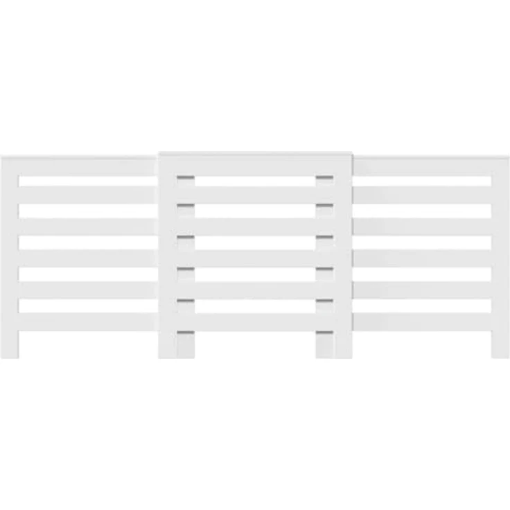 vidaXL Heizkörperverkleidung Weiß, Holzwerkstoff, moderne Latten-Design, 205x21,5x83,5 cm – Bild 7