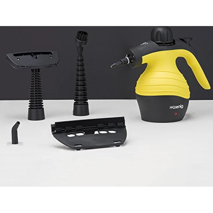 H.Koenig Handdampfreiniger NV60 - 3,5 bar - verschiedene Aufsätze - 350 ml Wassertank - 1000W - gelb – Bild 5