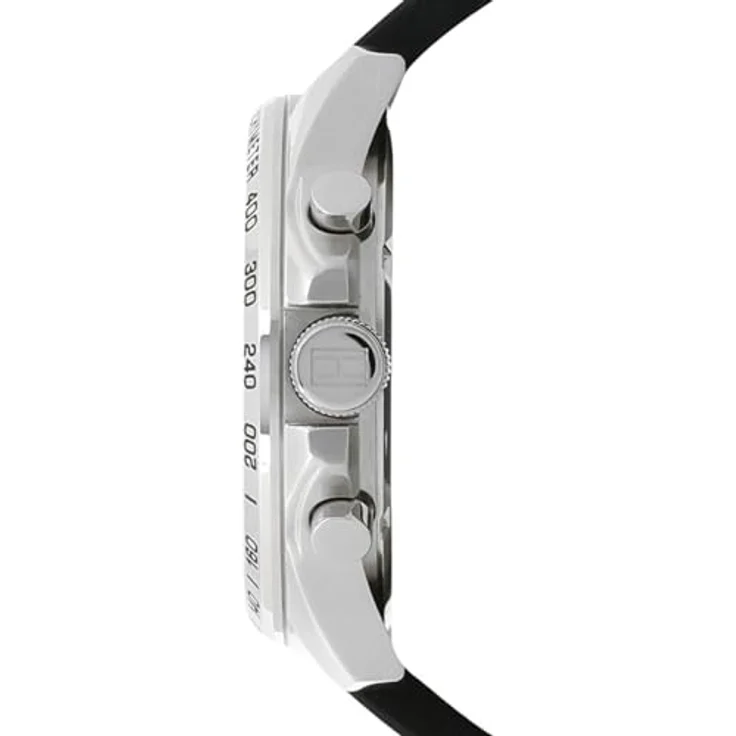 Tommy Hilfiger Multi Zifferblatt Quarz Uhr für Herren, 46 mm Gehäuse, schwarzes Silikonarmband, wasserabweisend bis 5 bar, Modell 1791473 – Bild 2
