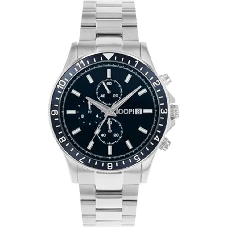 JOOP! Chronograph JOOP! Herren-Armbanduhr 2037701, Edelstahl, analoges Quarzuhrwerk mit Chronograph-Funktion, wasserdicht bis 10 bar, Gehäusedurchmesser 42 mm, massives Gliederarmband – Bild 1
