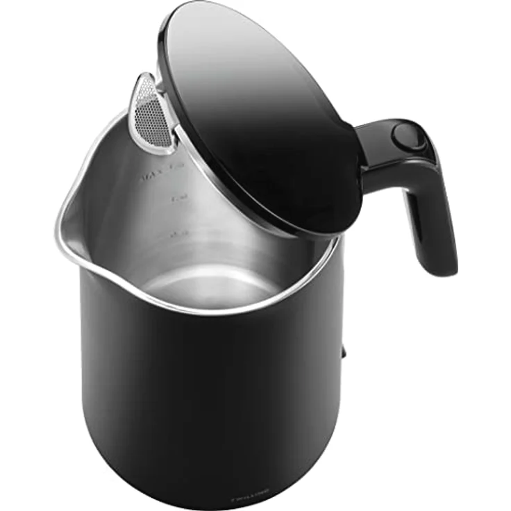 Zwilling Enfinigy Pro Wasserkocher, 1850 Watt, mit Temperatureinstellung, 1,5 l, Abschaltautomatik, Trockengehschutz, Überhitzungsschutz, Edelstahl, Schwarz  – Bild 2
