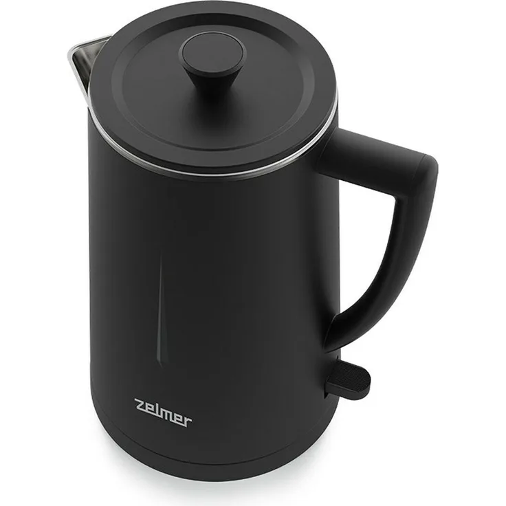 Zelmer ZCK8020B Wasserkocher 1,7 l 1500 W Schwarz mit 360°-Mittelkontaktstation und Überhitzungsschutz