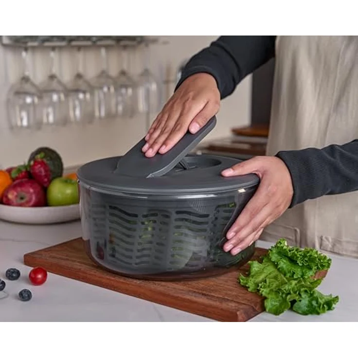 Zyliss Swift Dry Salatschleuder Groß, 6L mit AquaVent™-Technologie, Seilzug und rutschsicherem Boden, spülmaschinengeeignet – Bild 2