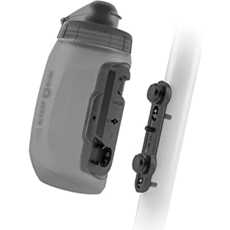 Fidlock TWIST Bottle 450 + Bike Base Set, 450 ml Trinkflasche mit selbstschließender Membran, transparent schwarz