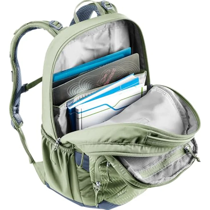 Deuter Cotogy Freizeitrucksack, ergonomischer Schulrucksack aus 100% recyceltem PET, grün-grau mit vielseitigen Taschen und rückenschonendem Tragekomfort – Bild 9