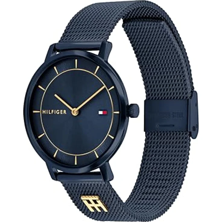 Tommy Hilfiger Zwei-Zeiger-Quarzwerk-Uhr für Damen mit 35-mm-Gehäuse und marineblauem Edelstahl-Mesh-Armband - 1782740 – Bild 2