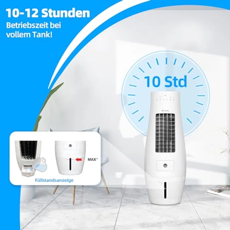 be cool BC07AC60WF, 4 in 1 Ventilatorkombigerät mit Mückenabwehr, 7 Liter Wassertank, Ausnehmung für Blumentopf – Bild 6