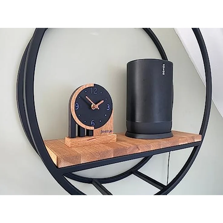 FLEXISTYLE Modern standuhr klein aus Holz Eiche Wohnzimmer Badezimmer (Style 3) – Bild 4