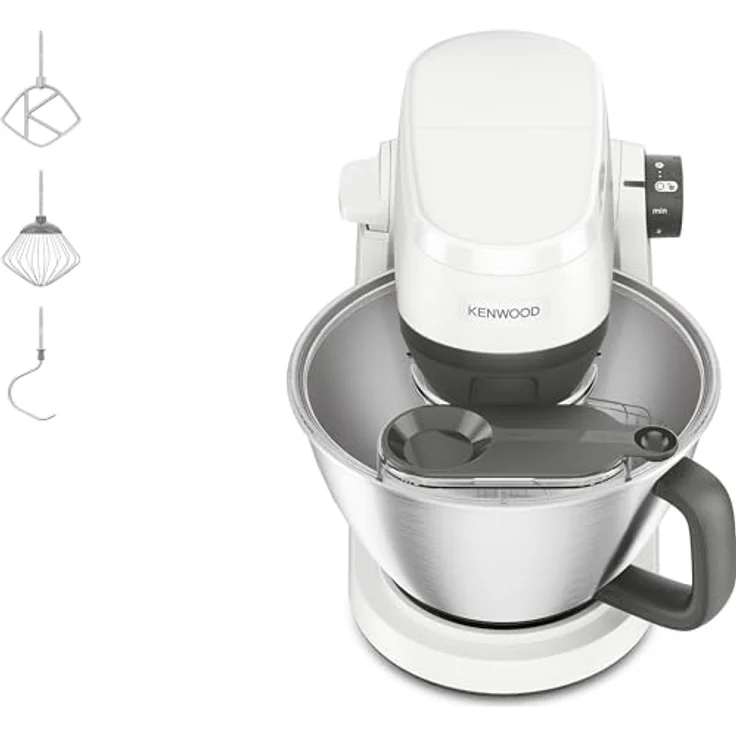 Kenwood Multi Tasker KHC30.000WH, Küchenmaschine mit 1000W Motor, 4,3l Rührschüssel, 7 Geschwindigkeiten, 44% leiser, Weiß – Bild 1