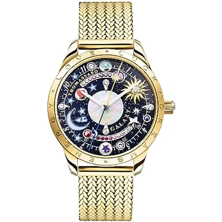 THOMAS SABO Unisex Uhr Cosmic Amulet mit Zifferblatt in Dunkelblau gelbgoldfarben Edelstahl, Edelstahl Gelbgoldfarben WA0403-264-207 – Bild 1