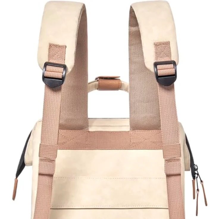 CABAIA Tagesrucksack Adventurer S Nubuck (3-tlg), Cityrucksack aus hochwertigem Kunstleder, vegan - 12 Liter Volumen, wasserabweisend, Laptopfach bis 10,5", in Lederoptik, schwarz – Bild 6