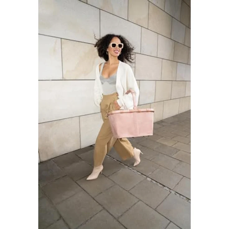 Reisenthel carrybag frame cord Shopper, wasserabweisende Einkaufstasche im Kord-Muster, Nude, 48 x 28 x 29 cm – Bild 9