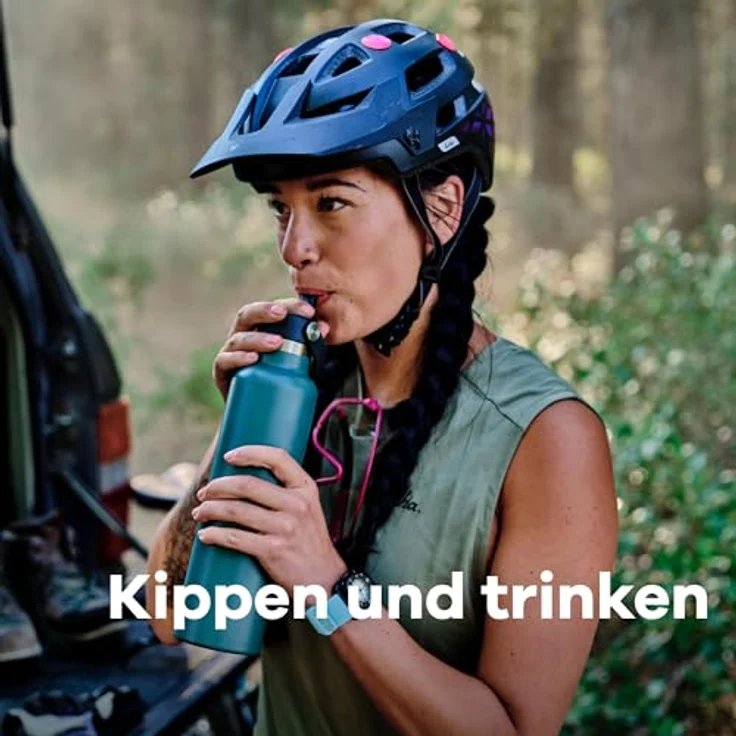 Hydro Flask Standard Mouth Trinkflasche 621ml (21 oz) mit Strohdeckel - Edelstahl, Vakuumisoliert, Auslaufsicher - Heiß & Kalt - Agave – Bild 5