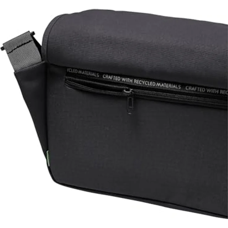 VAUDE Coreway Shoulderbag 6, Umhängetasche aus recycelten PET-Flaschen, schwarz, mit durchdachter Fächeraufteilung und Sicherheitskonzept – Bild 6