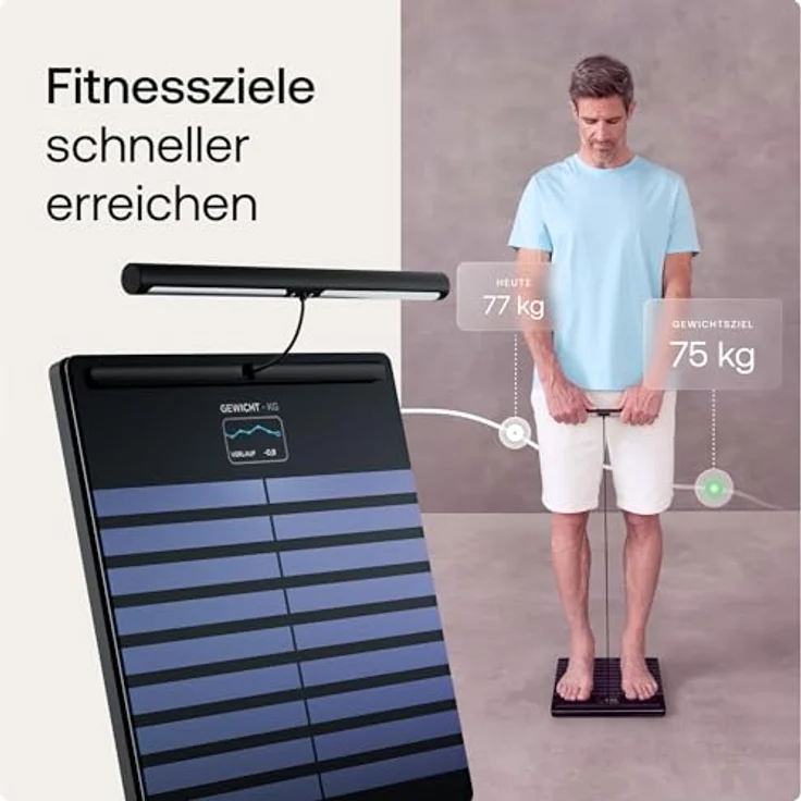 WITHINGS Body Scan - Digitale Personenwaage mit segmentaler Körperanalyse und 6-Kanal-EKG, Smart Waage zur Messung von Körperfett, Muskelmasse und Viszeralfett, Android & iOS Kompatibel – Bild 3
