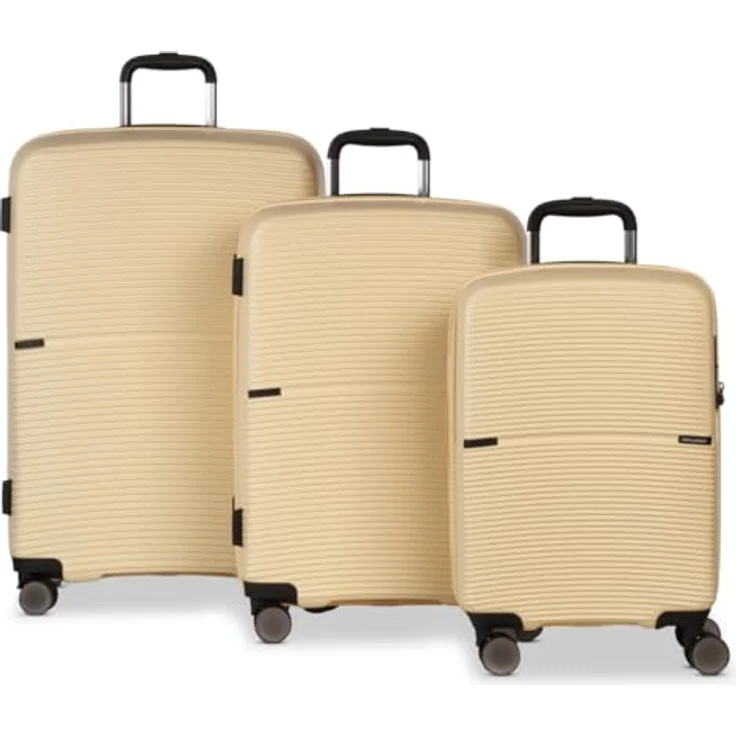 Worldpack San Francisco 4 Rollen Kofferset 3-teilig, Gelb, (103 l, XL) – Bild 1