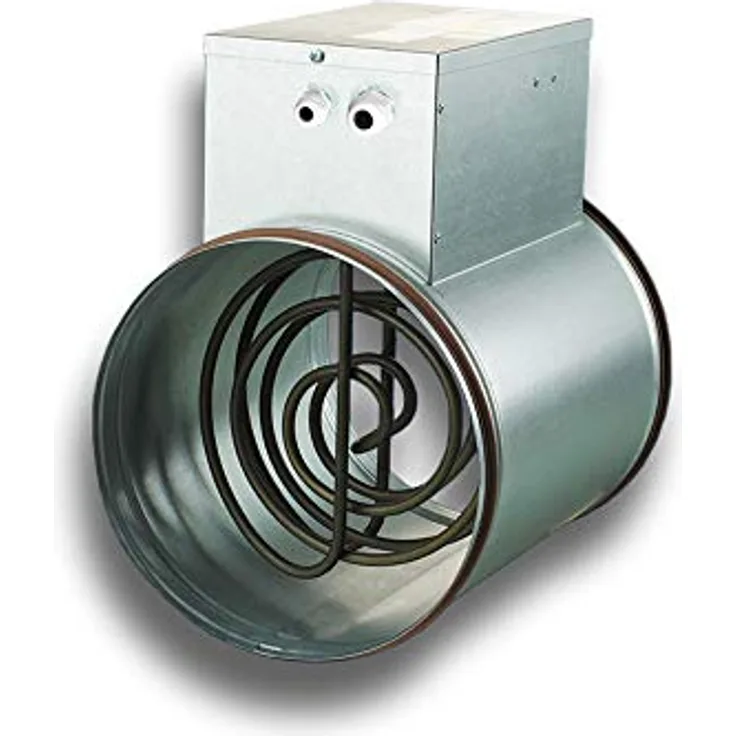 K-TECH-PRO elektrisches Heizregister Heizgerät für Rundrohrsysteme Wickelfalzrohr Typ 125-0,6-1, Zuluftbeheizung