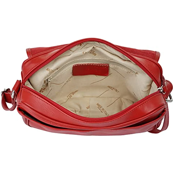 Samantha Look Umhängetasche, echtes Leder, Made in Italy, 25x20x6 cm, verstellbarer Schulterriemen – Bild 5