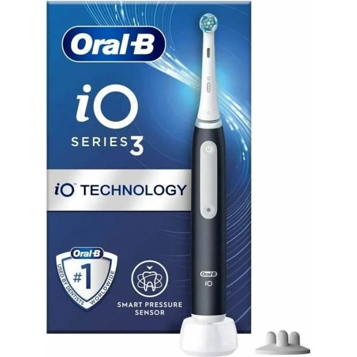 Braun Oral-B iO 3 Matte Elektrische Zahnbürste, professionelle Reinigung mit intelligentem Drucksensor, weiß
