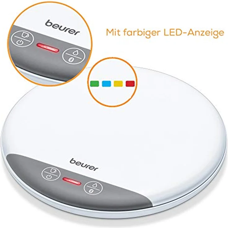 Beurer DM 20 Trinkmanager zur Messung, Analyse und Verbesserung der täglichen Flüssigkeitszufuhr, mit farbiger LED-Anzeige und App – Bild 4