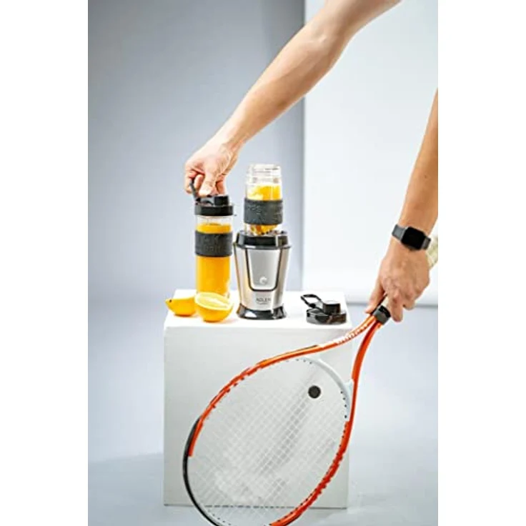 Adler AD 4081 Standmixer, Smoothie-Maker, 800W, inkl. 2 Sportflaschen, Edelstahl, schwarz – Bild 4