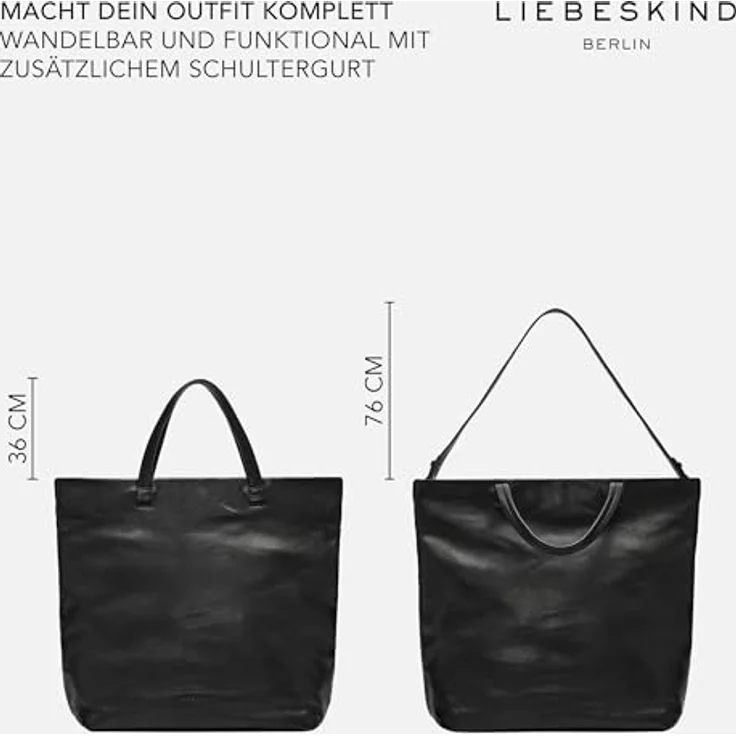 Liebeskind Hera II Shopper Tasche L, 100% Leder, beige, 38 cm x 15 cm x 42 cm – Bild 6