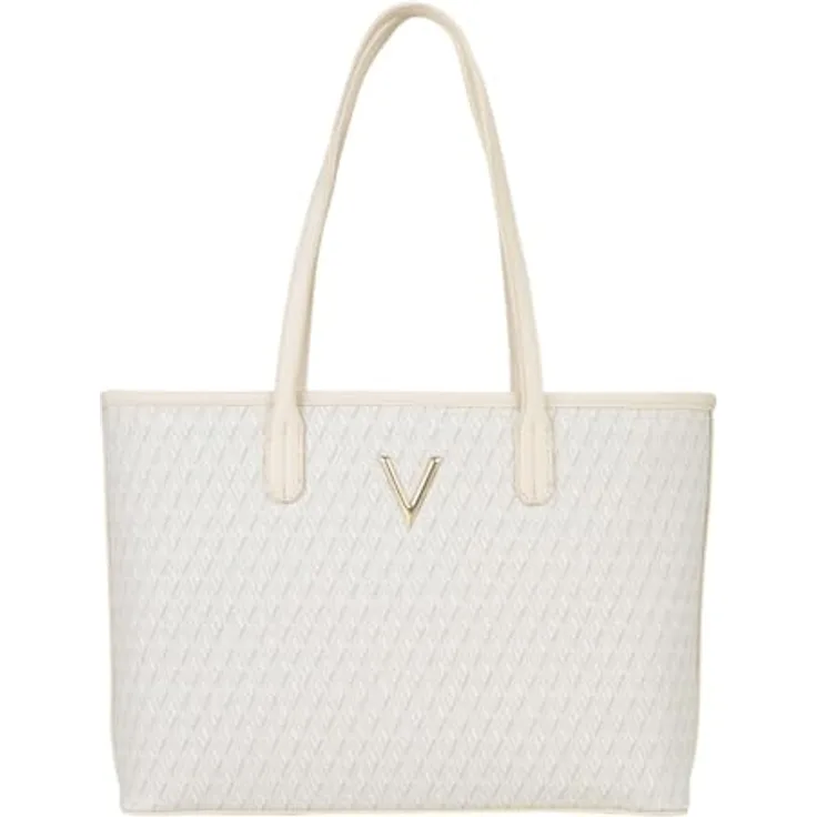 Valentino Queen Re Shopper Tasche 35 cm, beige, 100% Polyurethan, Einkaufstasche